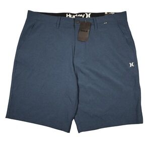 Hurley Hybrid Walk Shorts 38 Mens Blue Water Repellent Reflective Resortwear NEW